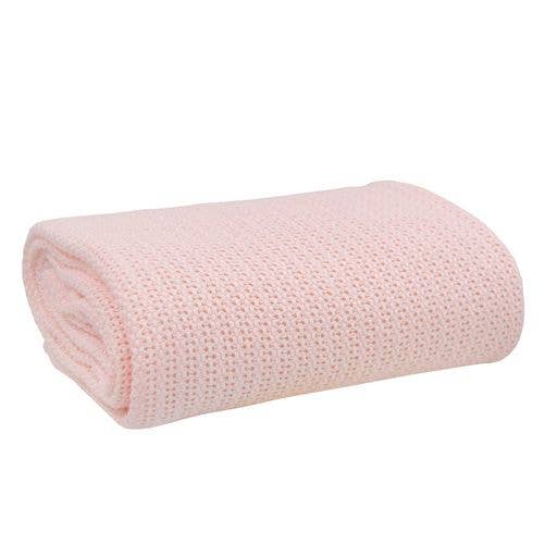 100% Organic Cotton Cot Cellular Blanket - Rose Quartz