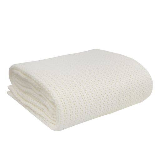 100% Organic Cotton Bassinet Cellular Blanket - Natural Whit