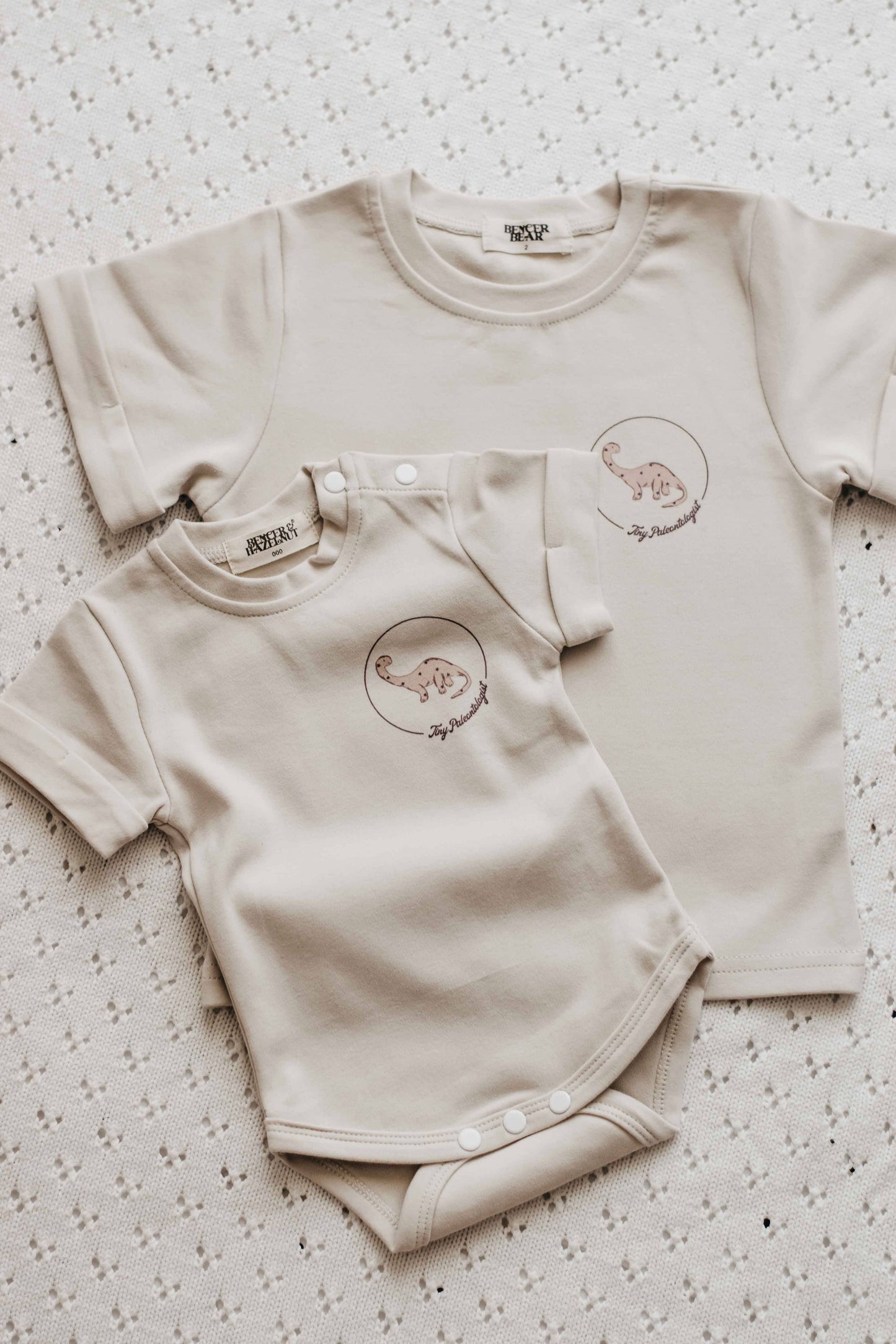 Tiny Paleontologist Bodysuit - Neutral: size 0
