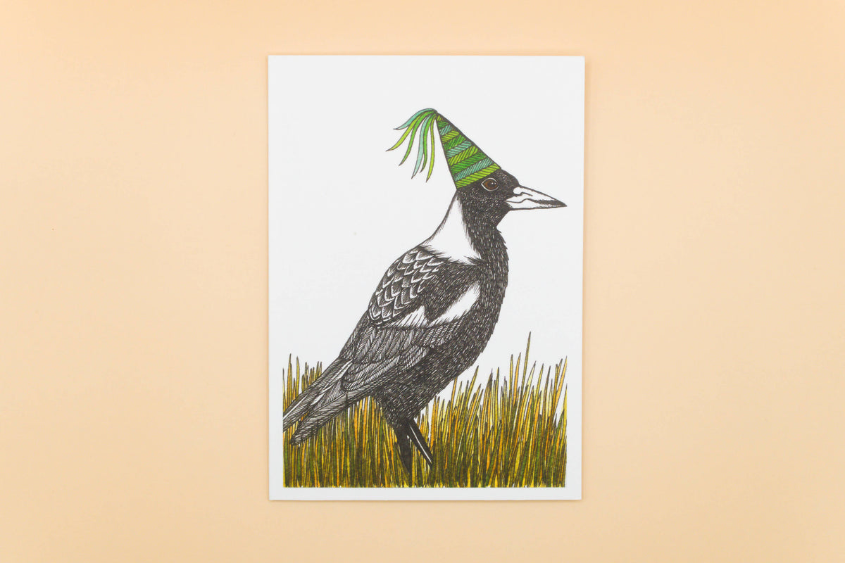 Magpie Bird Greeting Card Australian Bird Birthday Card