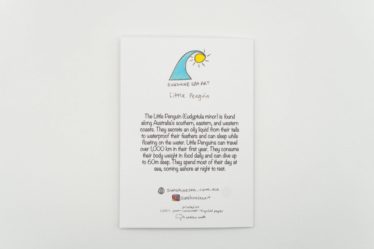 Little Penguin Greeting Card Australian Bird Birthday Card