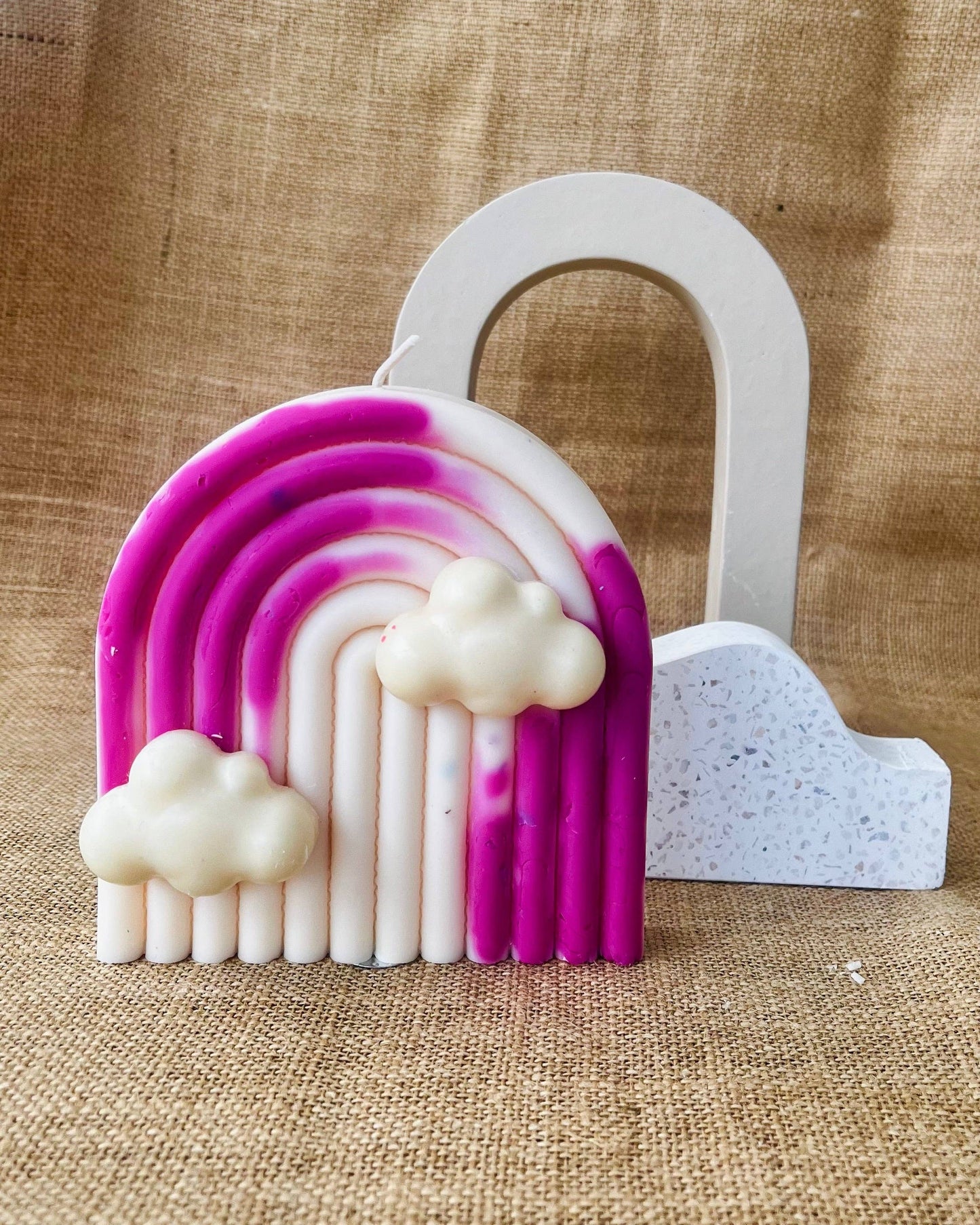 Rainbow Cloud Candle: Blue / Vanilla Caramel / Small Rainbow