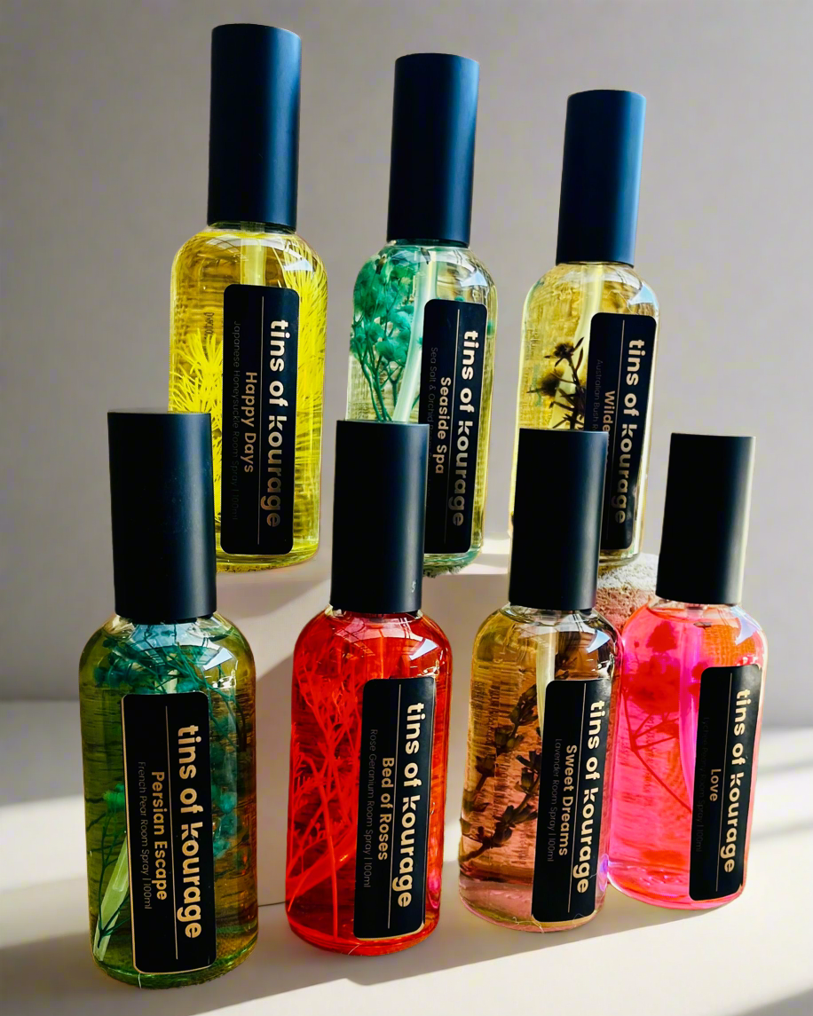 Botanical Room Spray: Rose Geranium (Ruby Botanicals) - Rosewood | Lemon peel | Geranium & Rose petals