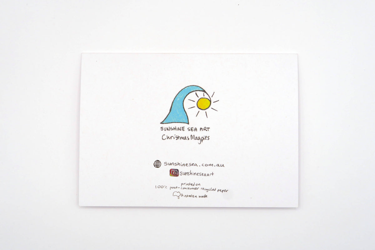 Magpie Christmas Card | Australian Bush Bird Greeting Card