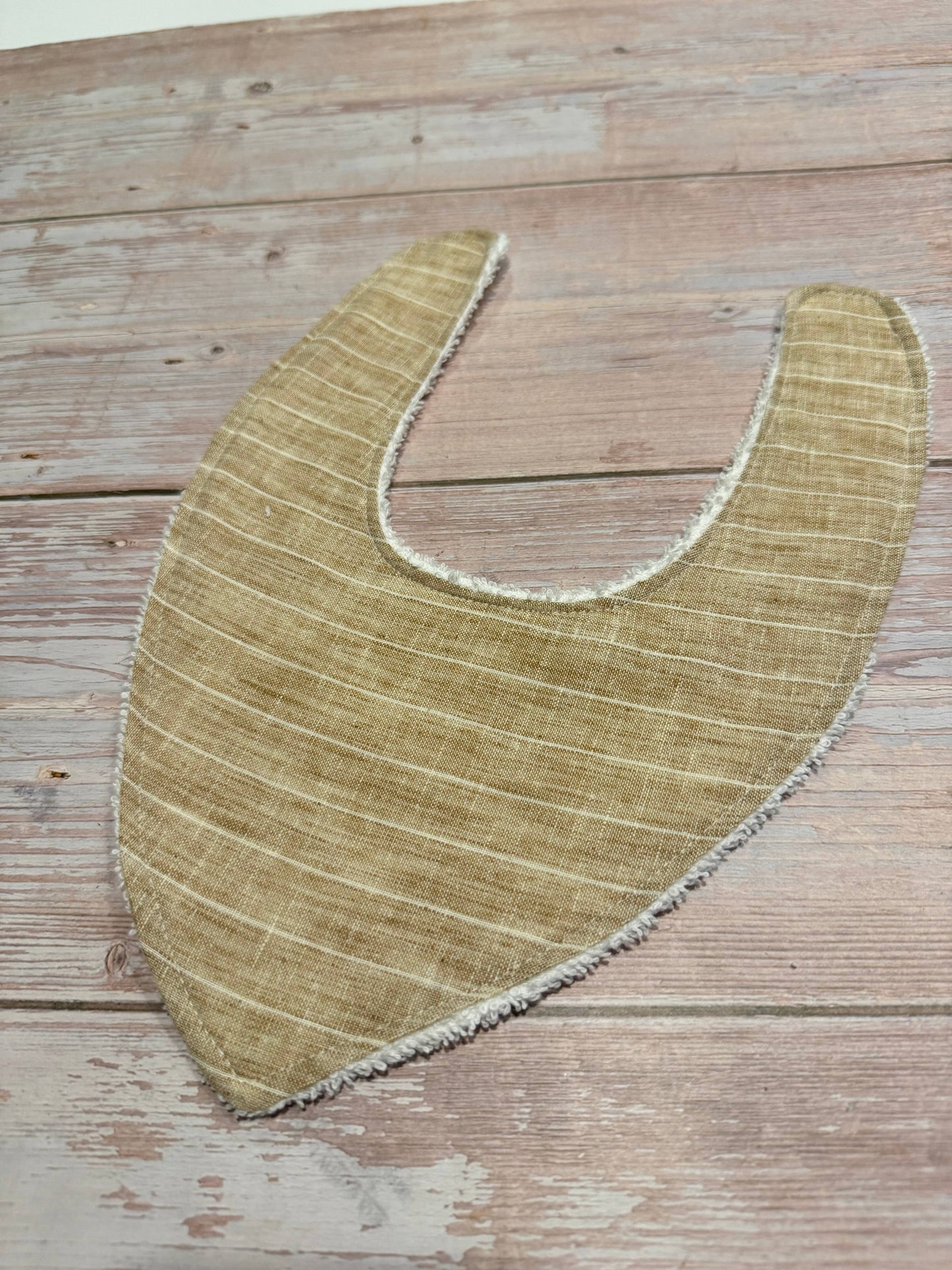 Baby Bib - Dribble Bib - Natural Stripes