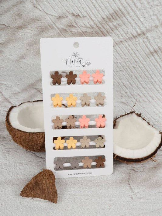 Claw Clip - Set of 20 - Assorted Neutrals - Mini Flowers