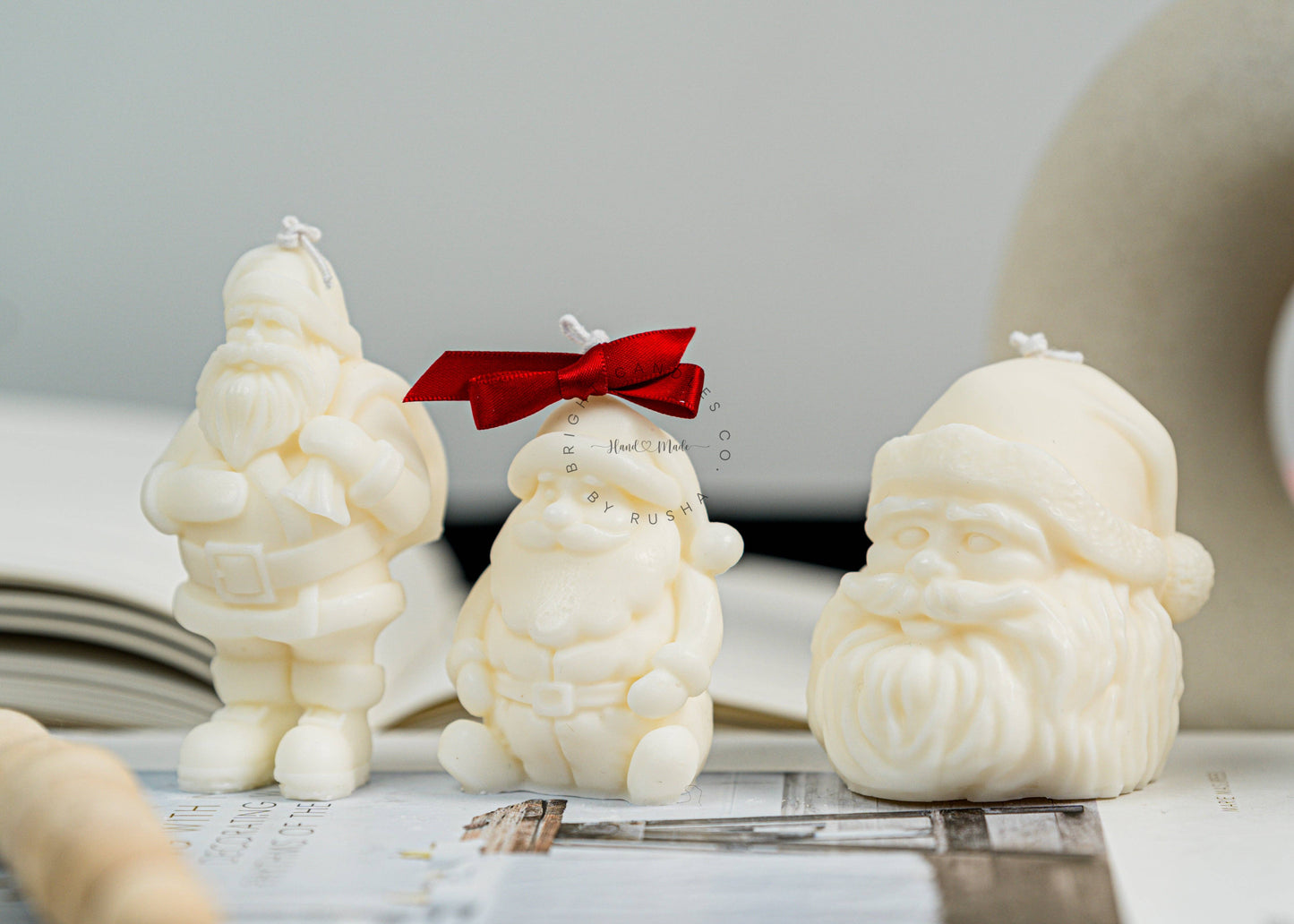 Big Santa Standing | Christmas Candle: White / Unscented