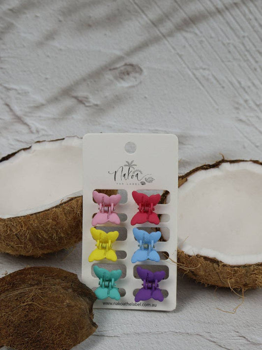 Claw Clip - Set of 6 - Bright - Mini Butterfly