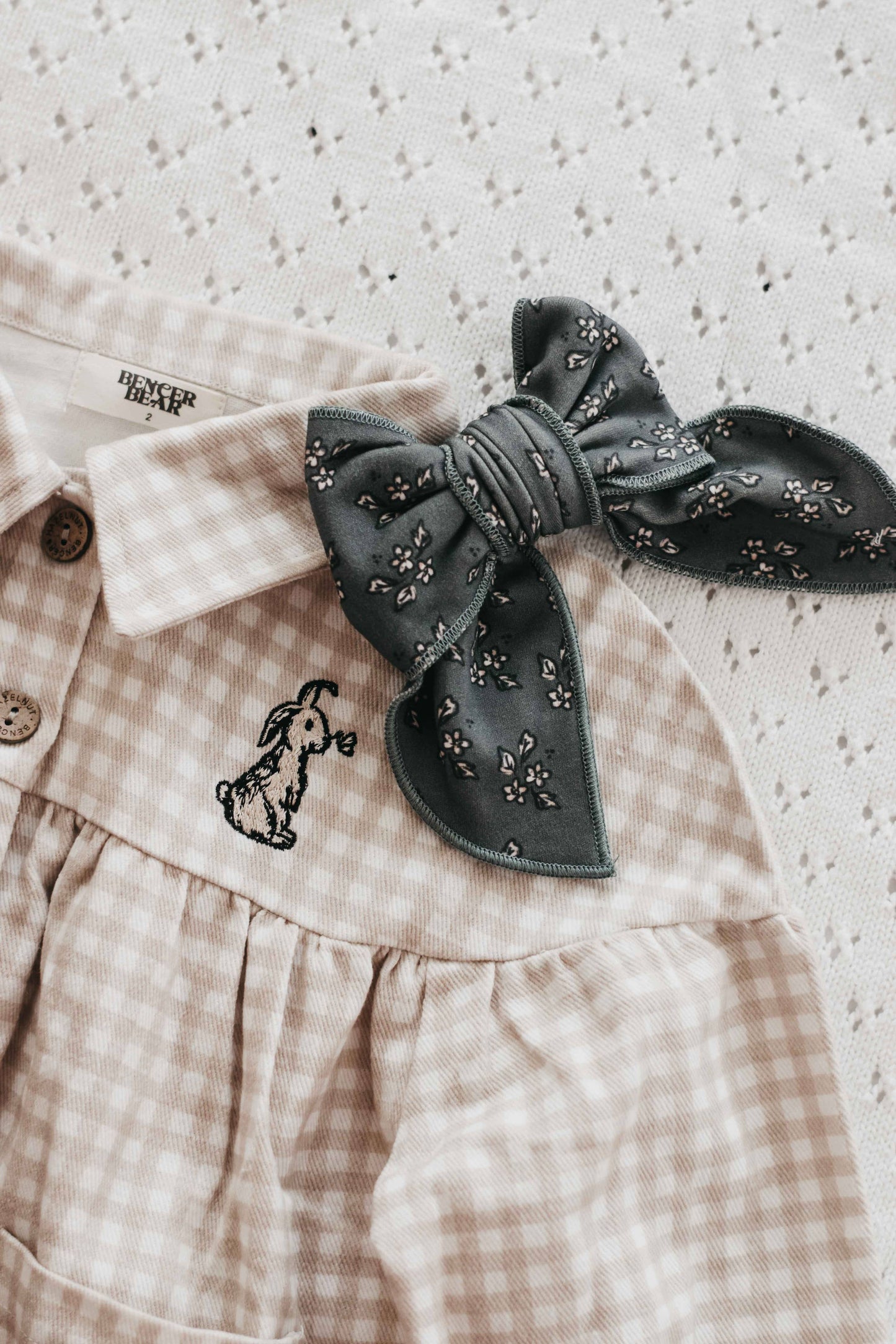 Denim Dress: Gingham Bunny: 0