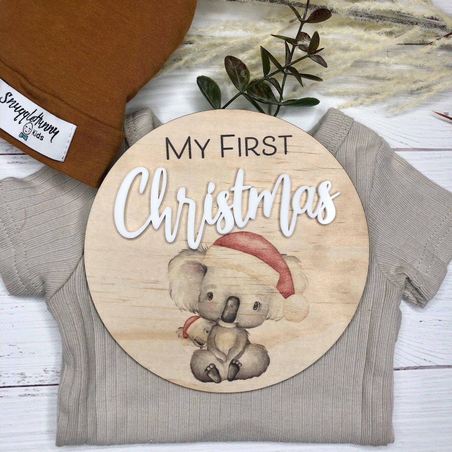 3D My First Christmas Plaque - Koala