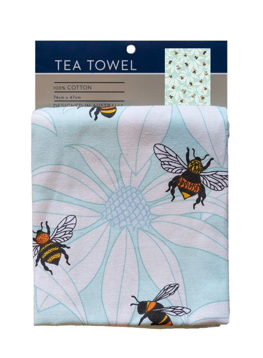 Tea Towel - Flower Bees: Hangsell (Carded)