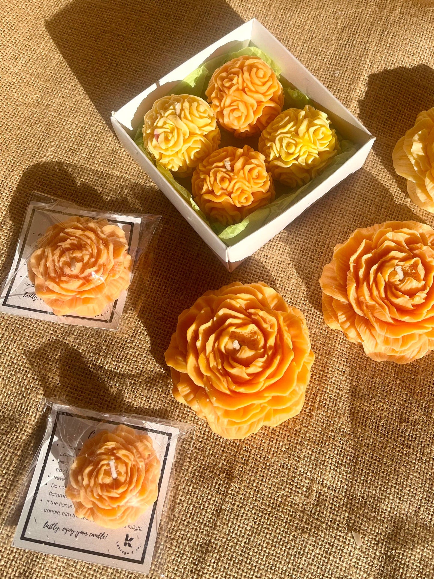 Festival Bloom – Marigold Flower Candle: Yellow / Mini
