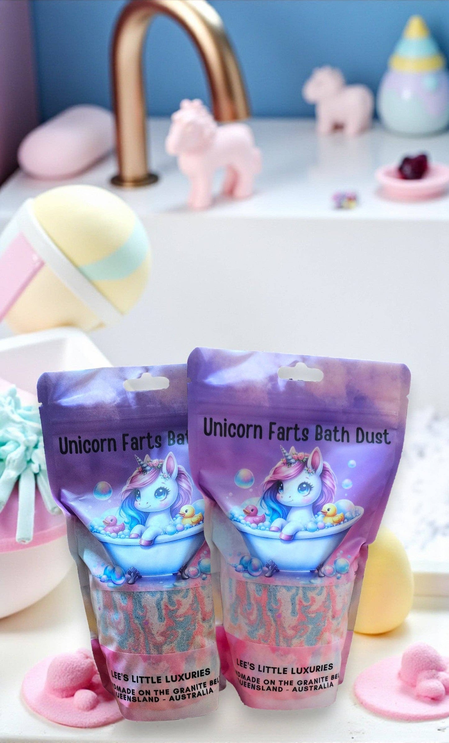 Unicorn Farts Bath Dust - Enriched With Cocoa Butter: 280g Pouch
