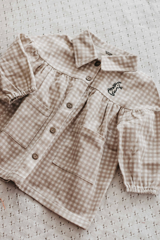 Denim Dress: Gingham Bunny: 0