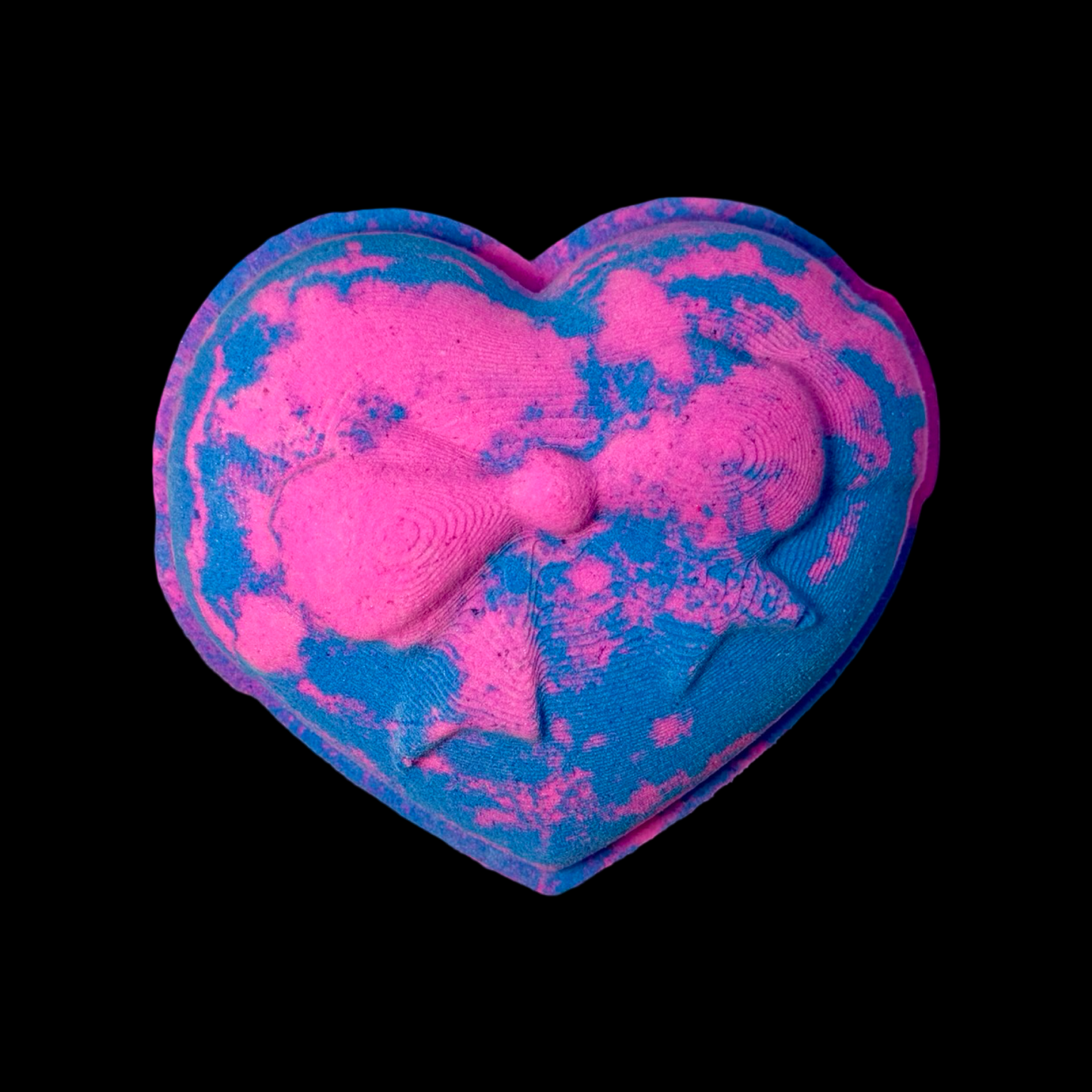 XL Gifted Heart Bath Bomb - W9cm x H8cm: Bubblegum / Painted
