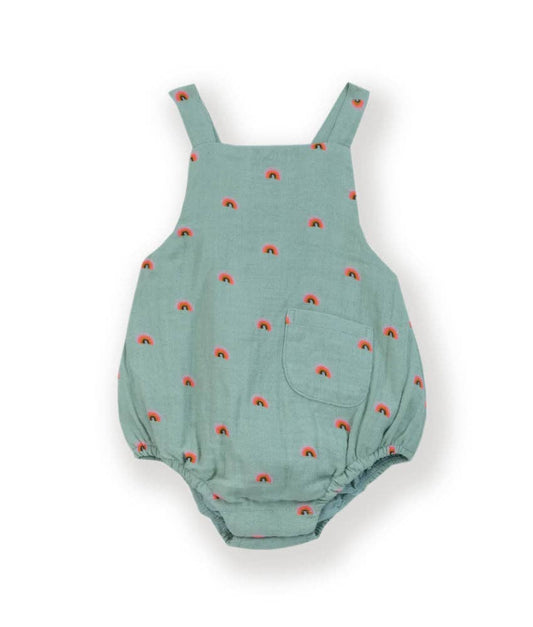 Sage Skies Rainbow Print Baby Romper with Pocket Detail – 9-12M