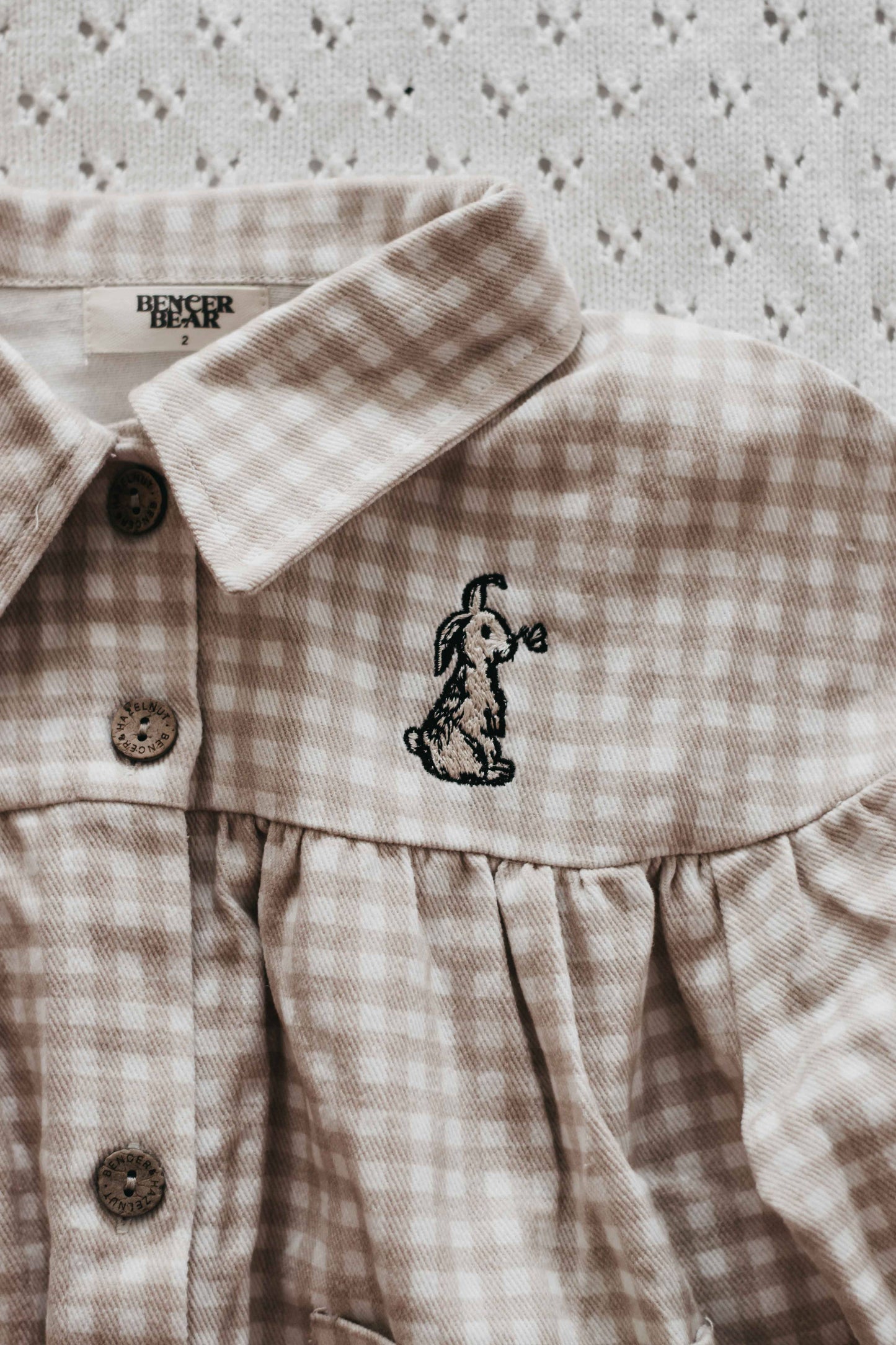 Denim Dress: Gingham Bunny: 0