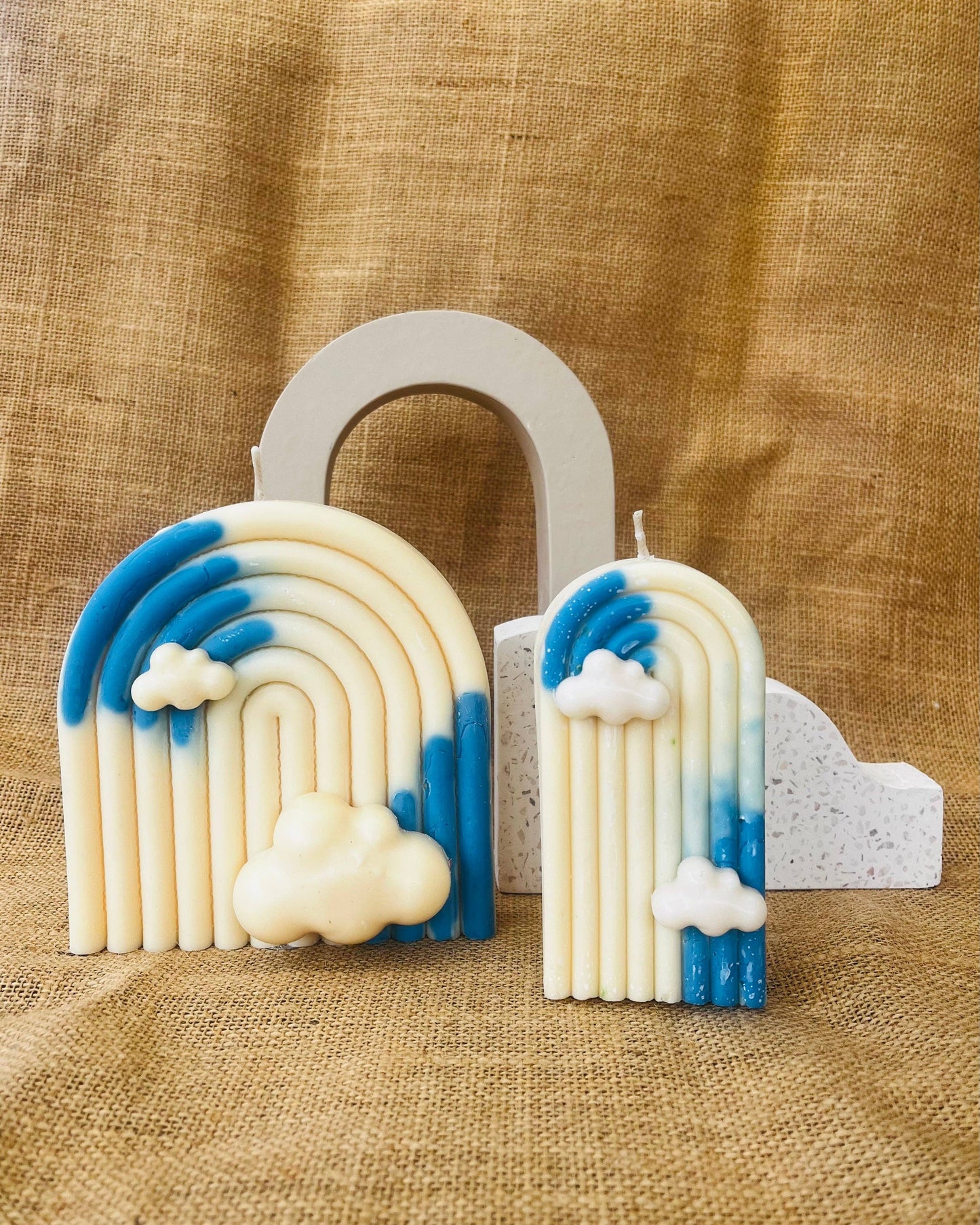 Rainbow Cloud Candle: Blue / Vanilla Caramel / Small Rainbow
