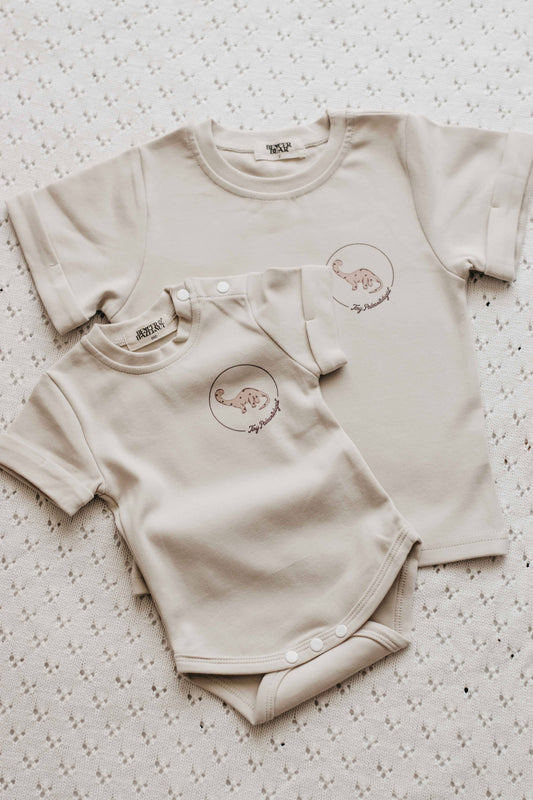 Tiny Paleontologist Bodysuit - Neutral: size 0
