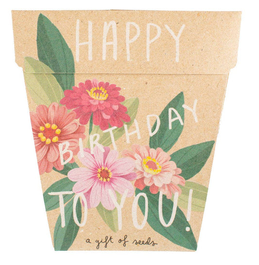 Happy Birthday Zinnia Gift of Seeds (Australia Only)