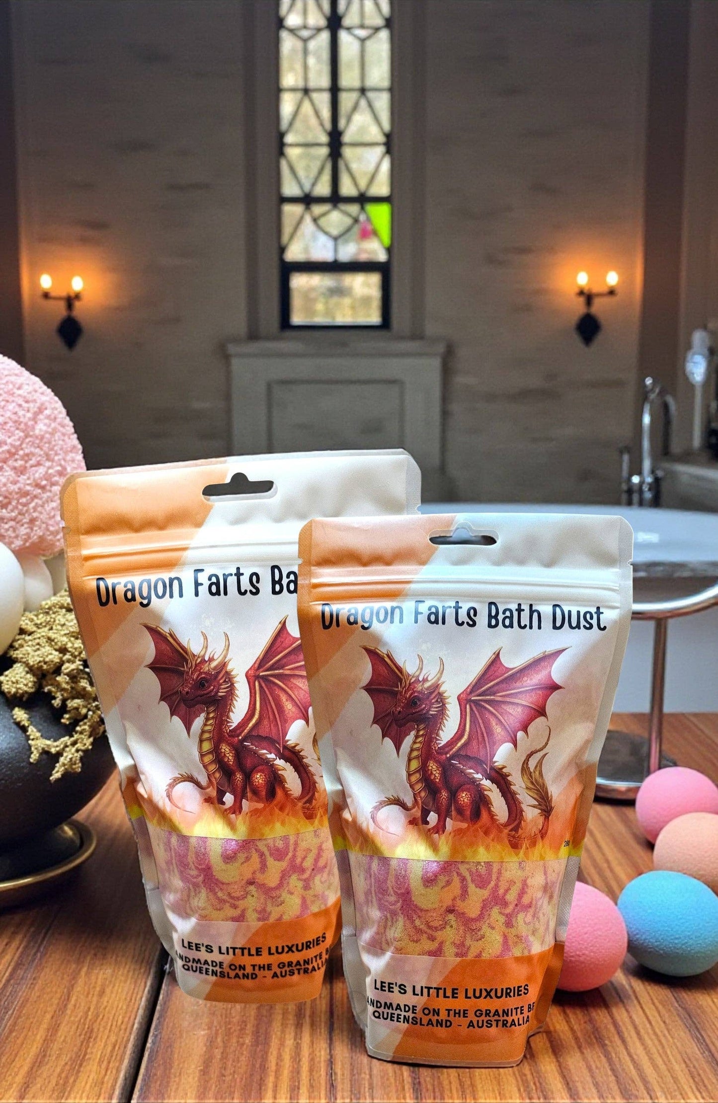 Dragon Farts Bath Dust - Enriched With Cocoa Butter: 280g Pouch