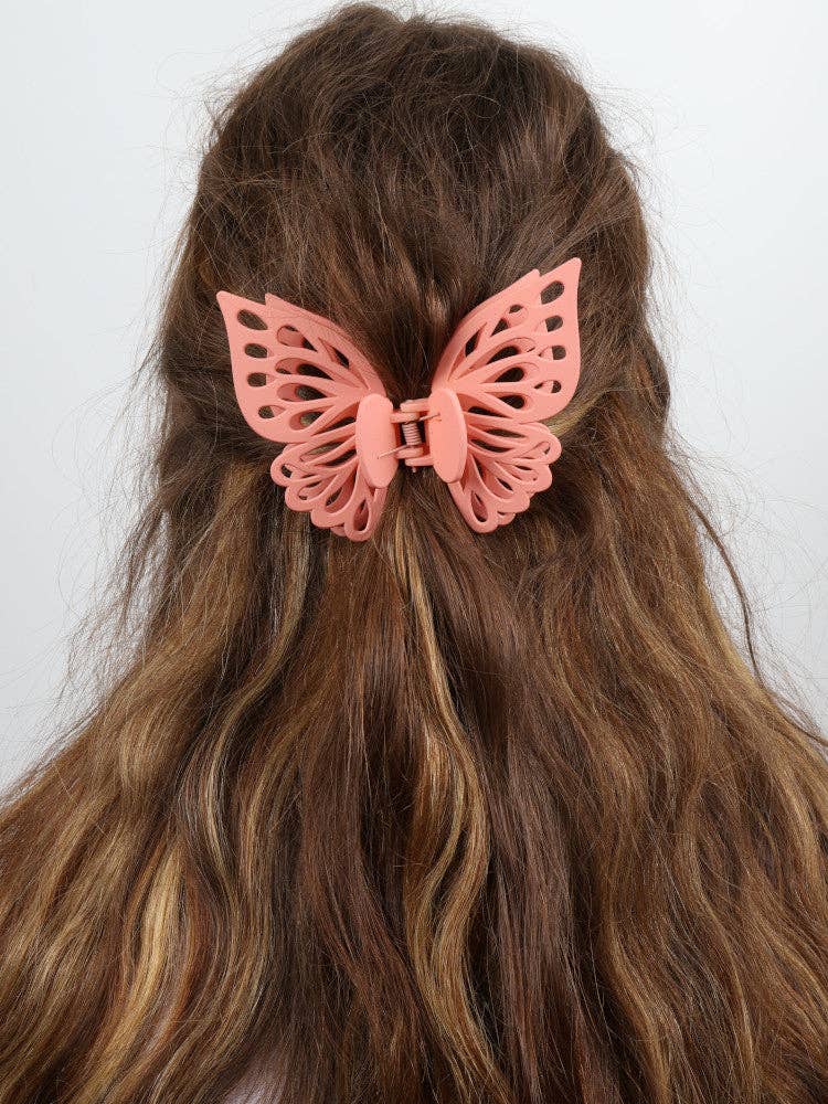 Claw Clip -- Small Double Butterfly - Marshmallow