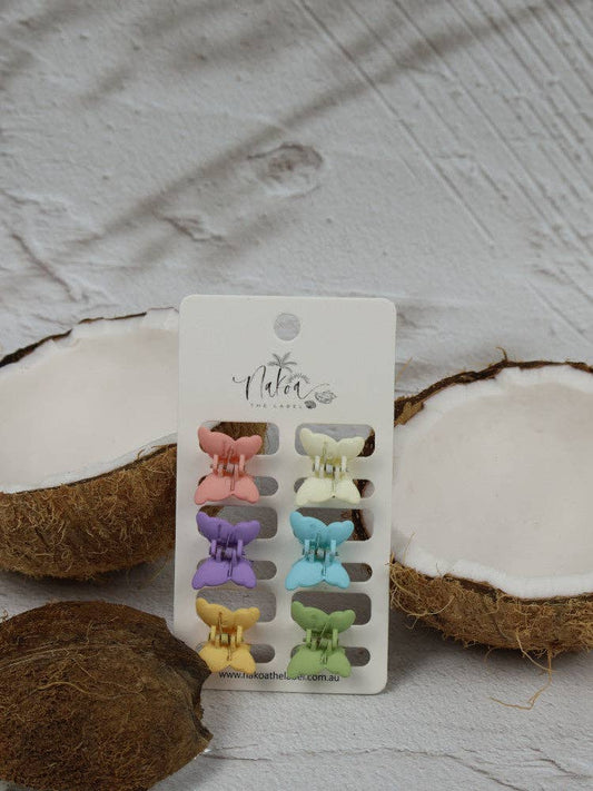 Claw Clip - Set of 6 - Pastel - Mini Butterfly