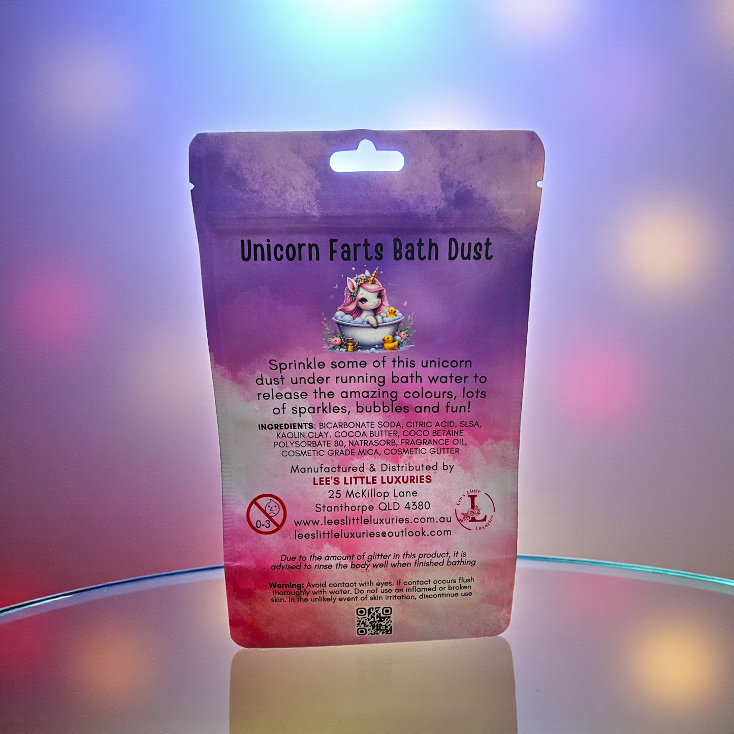 Unicorn Farts Bath Dust - Enriched With Cocoa Butter: 280g Pouch