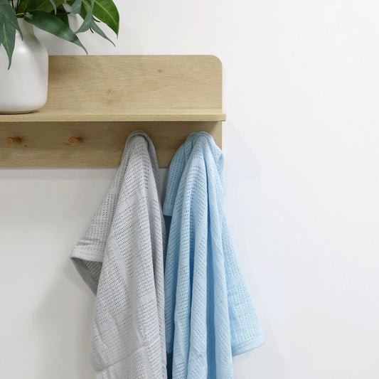 2pk Cellular Blanket - Blue/Grey