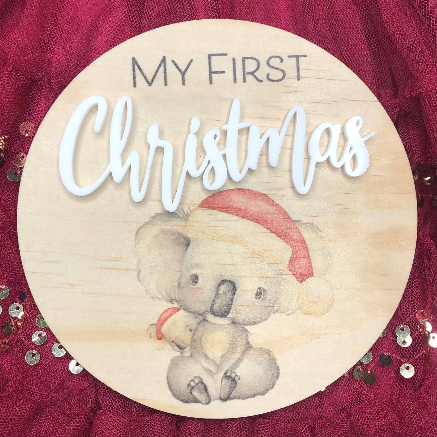 3D My First Christmas Plaque - Koala