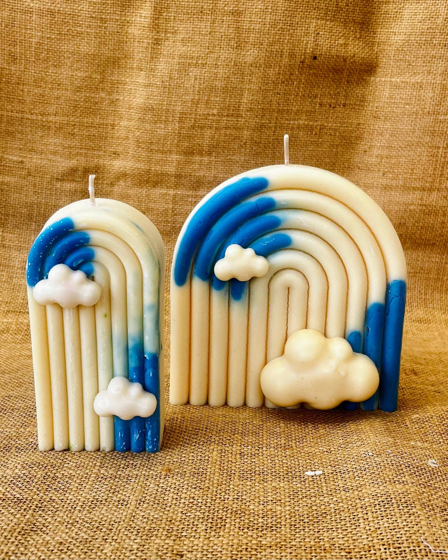 Rainbow Cloud Candle: Blue / Vanilla Caramel / Small Rainbow