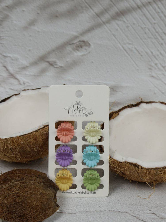 Claw Clip - Set of 6 - Pastel - Mini Sunflower