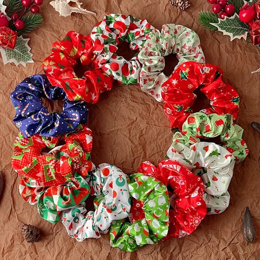 Christmas Satin Scrunchies