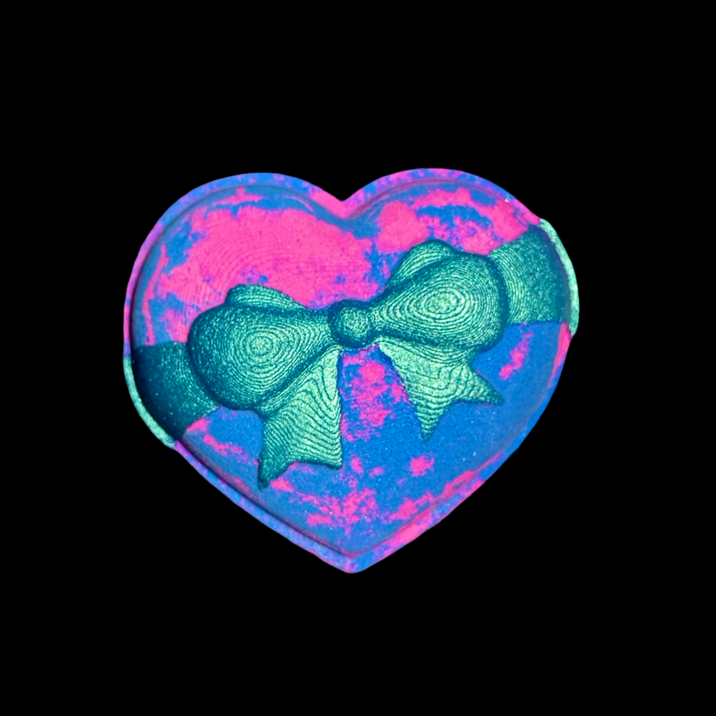 XL Gifted Heart Bath Bomb - W9cm x H8cm: Bubblegum / Painted