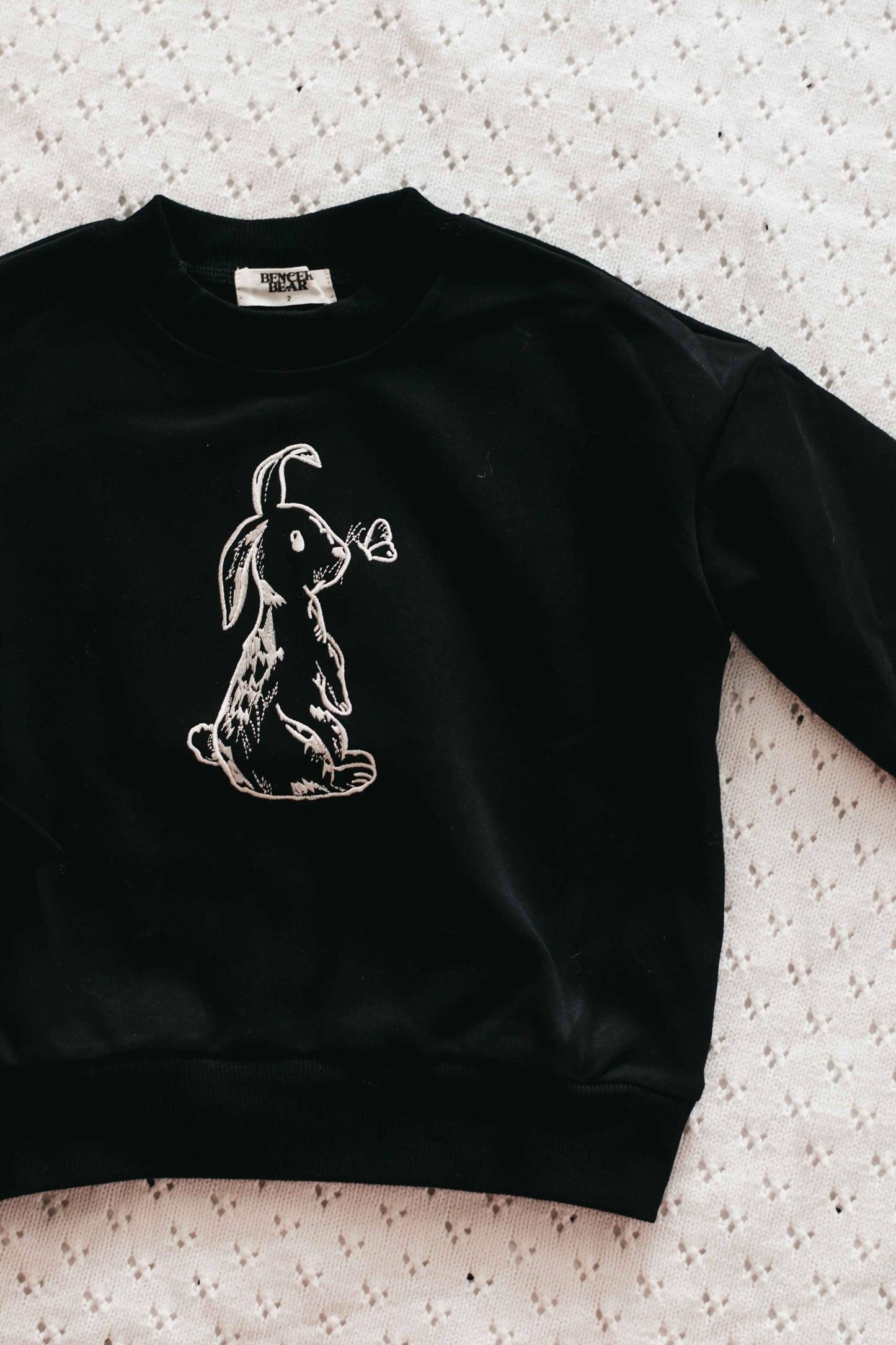 Kids Sweater: Bunny (Black): 0