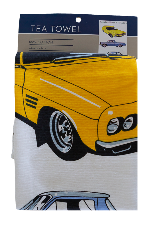 Tea Towel - Classic Cars Holden: Hangsell (Carded)