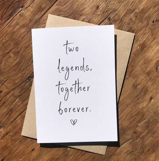 Two Legends, Together Forever! Wedding Card