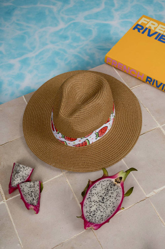 Fedora Sun Hat - Saint Tropez - Strawberries + Watermelon