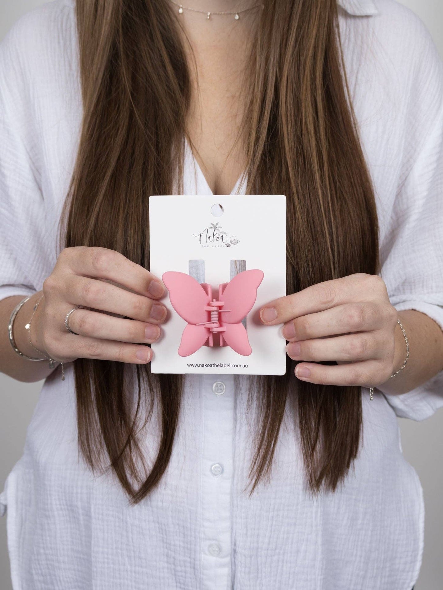 Claw Clip -- Butterfly - Pink