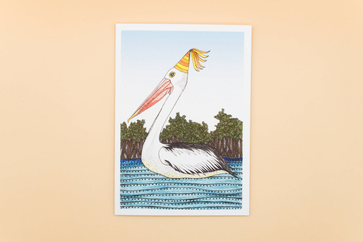 Pelican Greeting Card Australia Bird Birthday Recycled Card