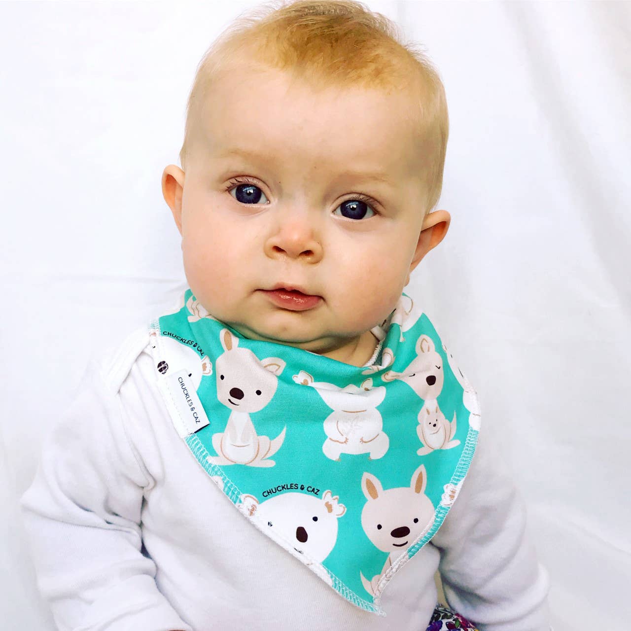 Aqua Koala & Kangaroo Dribble Bib