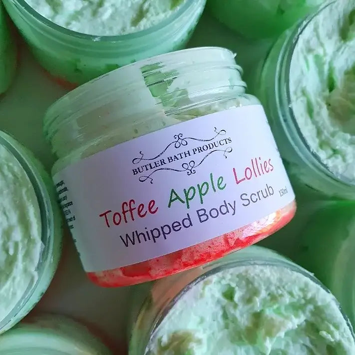 Toffee apple lollies whipped body scrub