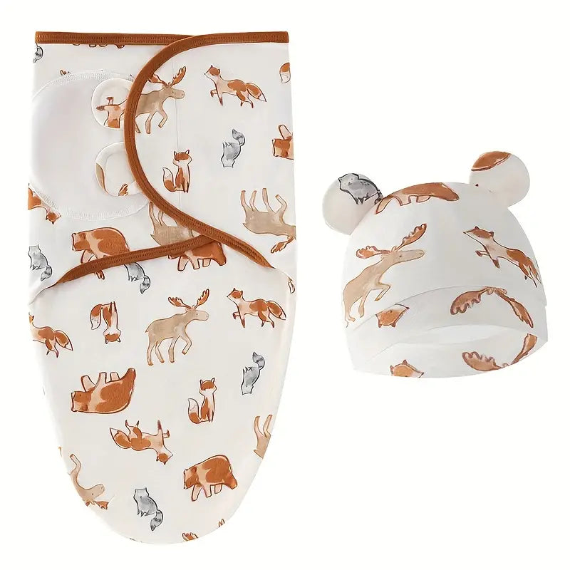 Baby Swaddle & Beanie Set