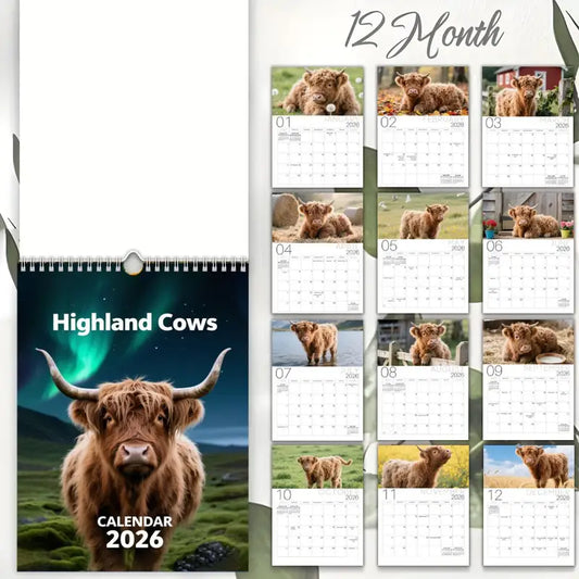 2026 Highland Cow Calendar