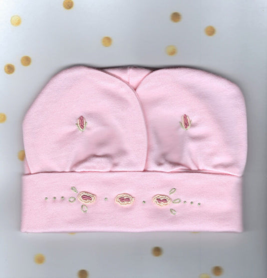 Embroidered Beanie  and Mittens Set