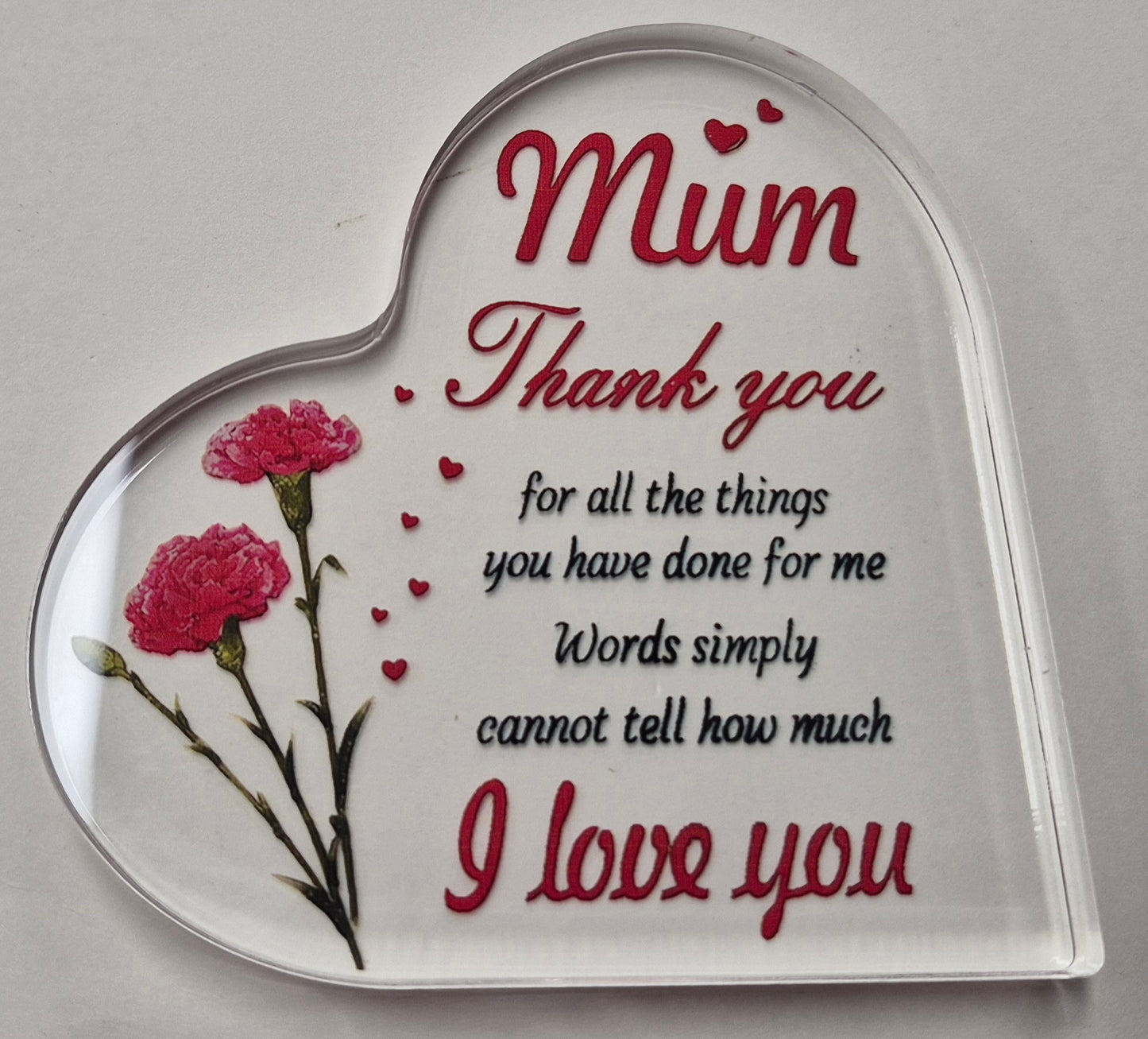 Heartfelt Acrylic Desktop Plaque