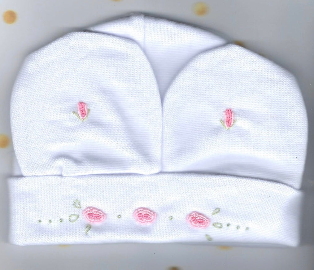 Embroidered Beanie  and Mittens Set