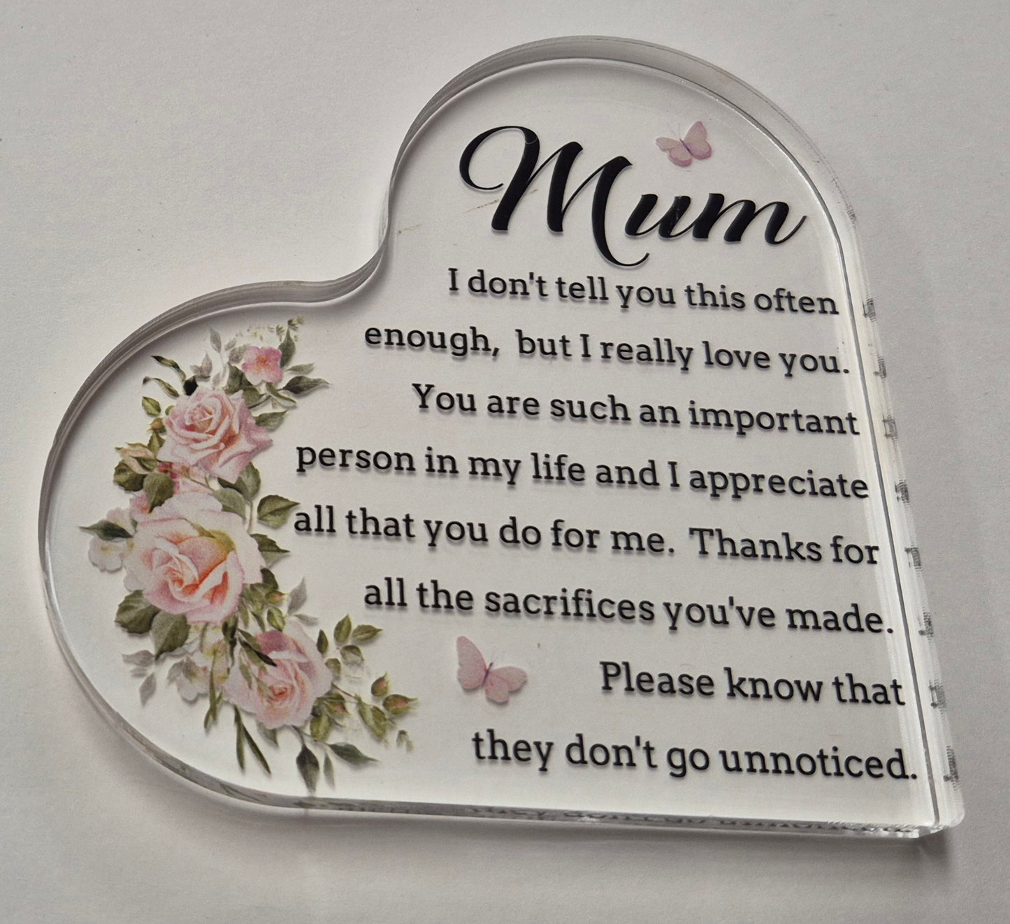 Heartfelt Acrylic Desktop Plaque