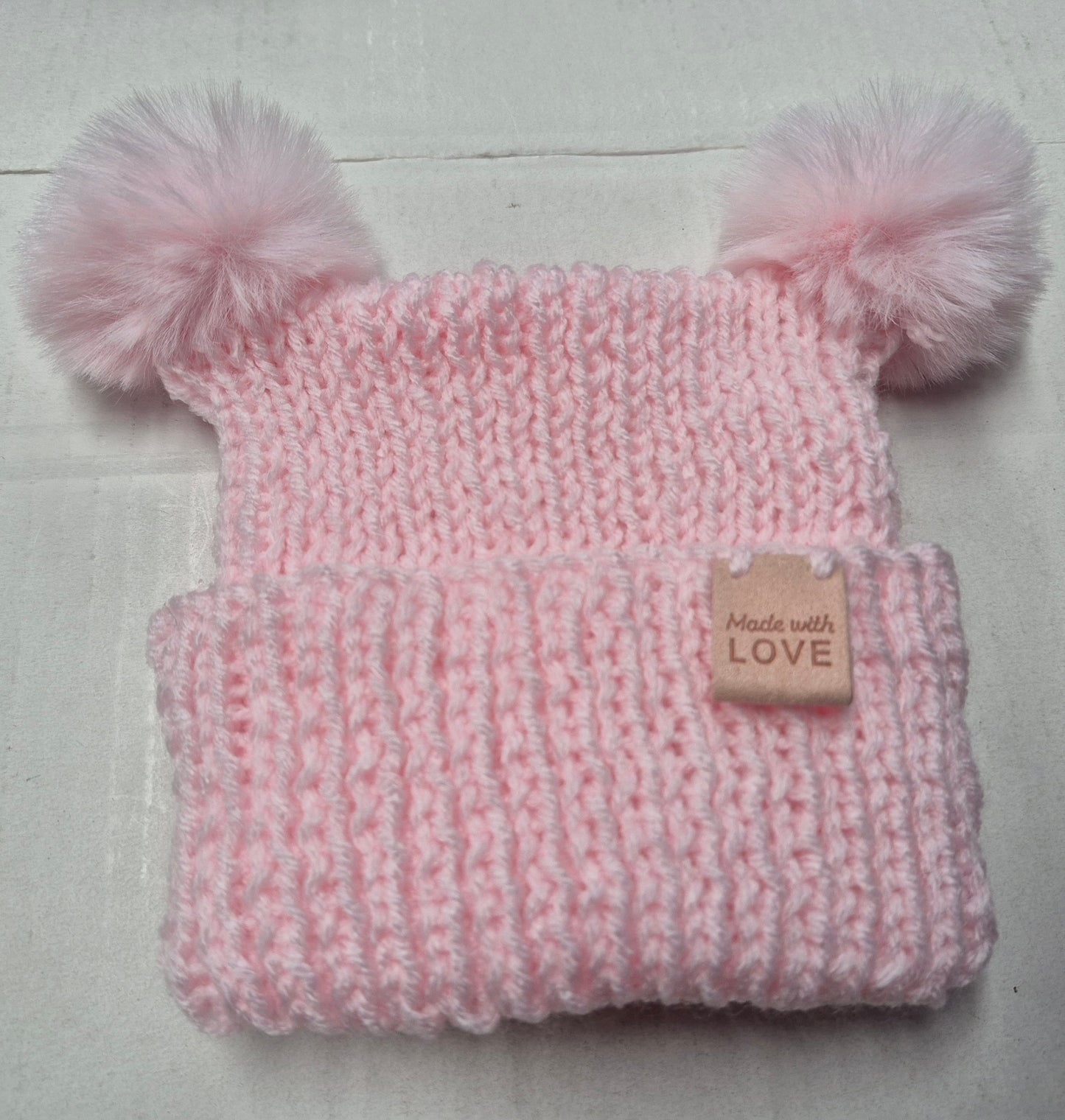 Baby Beanies with Pom Poms