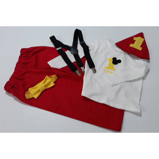 Birthday outfit - Mickey Mouse inspired design - WINTER - Aunty Beas Designs